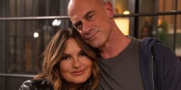 Mariska Hargitay as Captain Olivia Benson, Christopher Meloni as Detective Elliot Stabler on Law & Order.