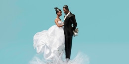 Bride and Groom Wedding Cake Decoration